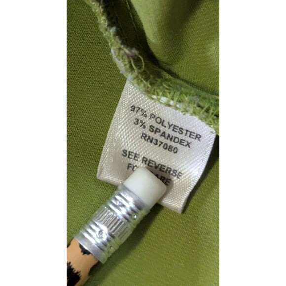 Lane Bryant Plus Size 22/24W Green Button Front Blouse 3/4 Sleeve Collared - Picture 4 of 7